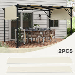 Outsunny 2 Pcs UV Protection Pergola Replacement Canopy, Pergola Shade Cover, Easy to Install, for 3 x 3(m) Pergola, Cream White