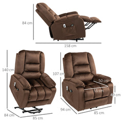 HOMCOM Leathaire Eight Massage Point Armchair, with Heat and Reclining Back - Brown