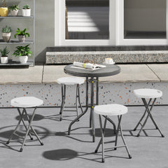 Outsunny Set of Four Folding Carry Stools - White