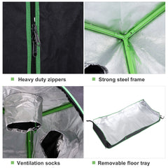 Outsunny Mylar Hydroponic Grow Tent with Adjustable Vents and Floor Tray for Indoor Plant Growing, 120 x 60 x 150cm