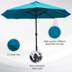 Outsunny 4.6m Canopy Parasol - Blue