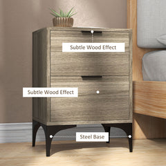 HOMCOM Set of Two Wood Effect Bedside Tables