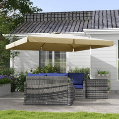 Outsunny 3m Cantilever Parasol, with Four-Position Canopy - Khaki