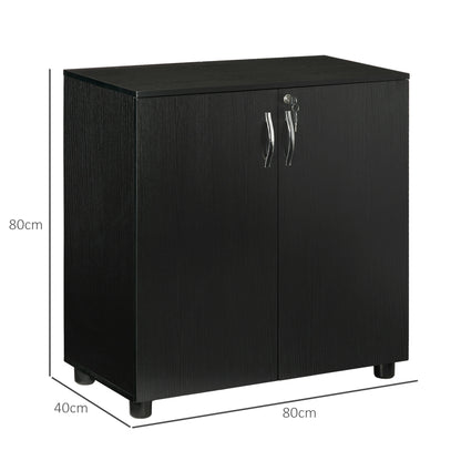 Vinsetto Two-Tier Locking Office Storage Cabinet - Black