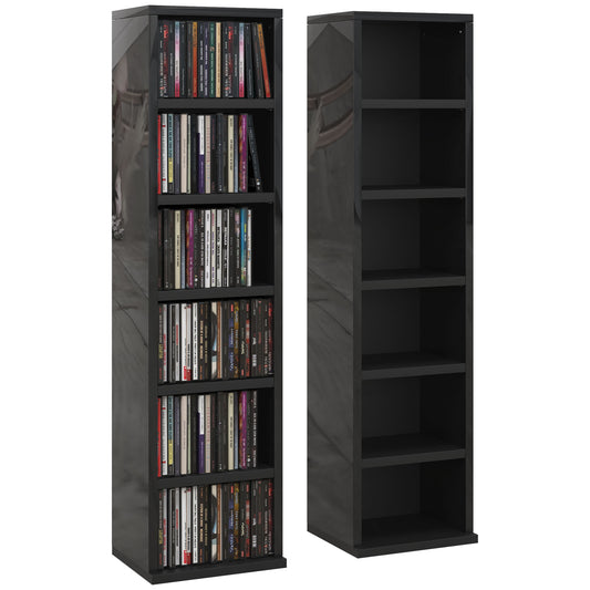 HOMCOM Set of Two 102 CD Storage Units - High Gloss Black