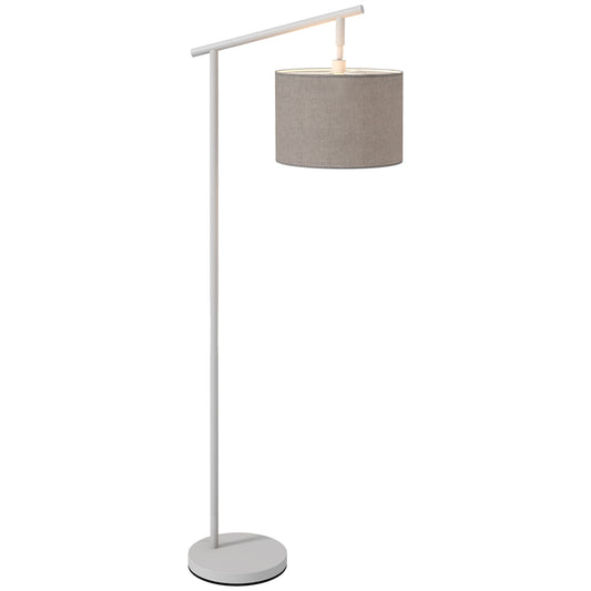 HOMCOM Metal Frame Floor Lamp with 350√Ç¬∞ Rotating Lampshade, for Living Room and Bedroom, LED Bulb Included, Grey