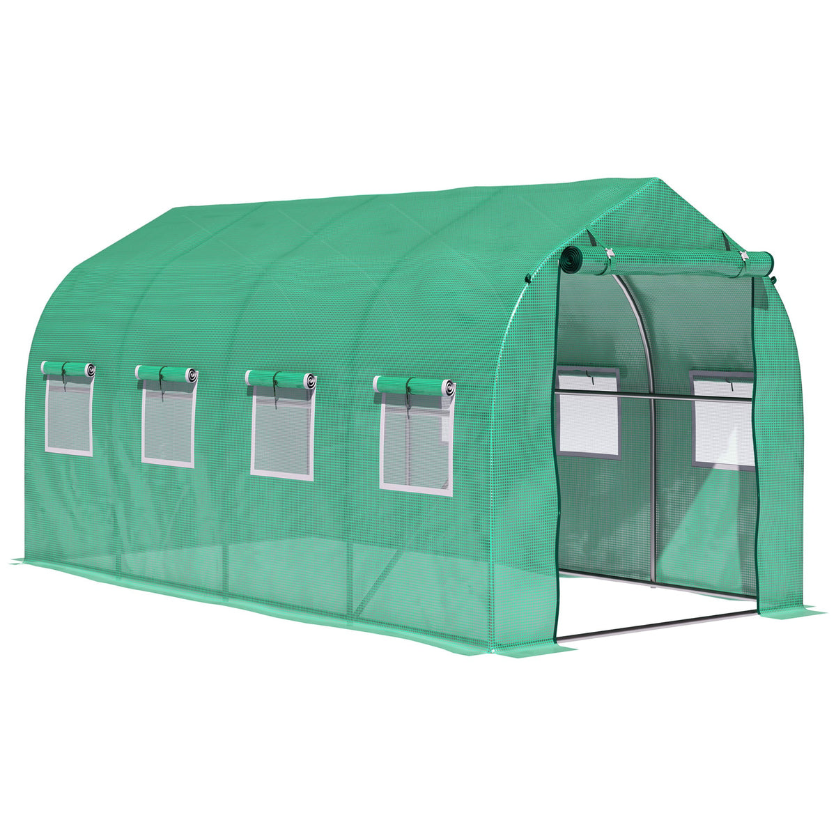 Outsunny Polytunnel Greenhouse with Windows and Door, Walk in Greenhouse for Garden, Backyard (4 x 2 M)