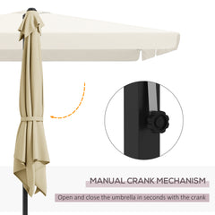 Outsunny 3m Cantilever Parasol, with Four-Position Canopy - Khaki