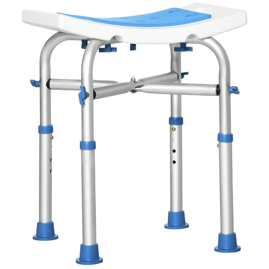 HOMCOM 44-51.5cm Aluminium Frame Shower/Bath Stool - Blue