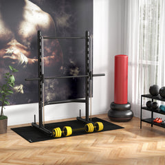 HOMCOM Adjustable Squat Rack, with Pull Up Bar, Barbell Bar for Home Gym