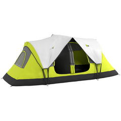 Outsunny Camping Tent for 6-8 Man with 2000mm Waterproof Rainfly and Carry Bag for Fishing Hiking Festival, Yellow