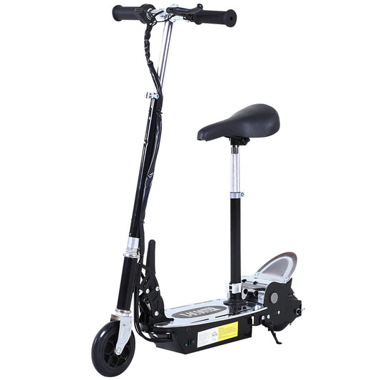 HOMCOM 120W Foldable Powered Scooters with 24V Rechargeable Battery, Adjustable Ride on Toy (Black)