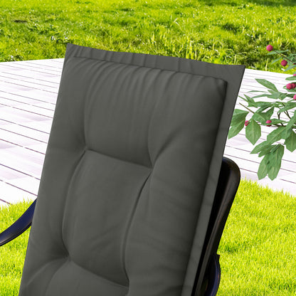 Outsunny Set of Four Padded Garden Seat Cushions - Light Grey