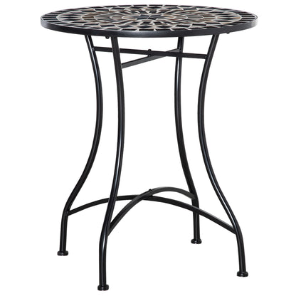 Outsunny 60cm Mosaic Outdoor Patio Table - Black