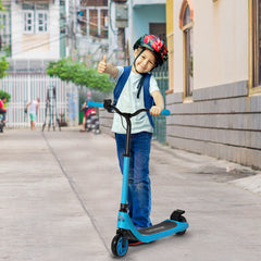 HOMCOM Electric Scooter, 120W Motor E-Scooter, Adjustable Height, Rear Brake for Ages 6+ Years - Blue