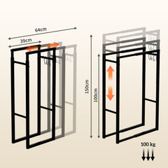 Outsunny 40-65/100-150cm Adjustable Metal Firewood Log Holder