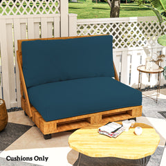 Outsunny 2 Seater Pallet Furniture Cushions Pallet Cushions, UPF20+ 220gsm Fabric, 20 cm Thick Outdoor Seat Pads, Navy Blue