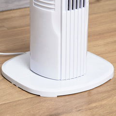 HOMCOM 31" Freestanding Tower Fan, 3 Speed 3 Mode, 7.5H Timer, Oscillating, LED Panel, Remote Control, 31 Inch Standing Fan, White