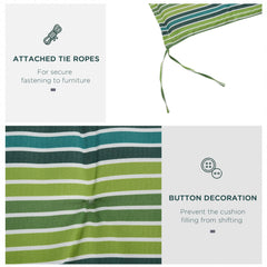 Outsunny Polyester Set Of 2 Swing Chair Cushion Green Stripes