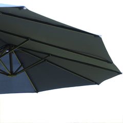 Outsunny Double-side Umbrella Parasol, â2.7x4.6Wx2.4H m-Blue