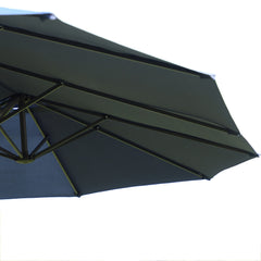 Outsunny Double-side Umbrella Parasol, 2.7x4.6Wx2.4H m-Blue