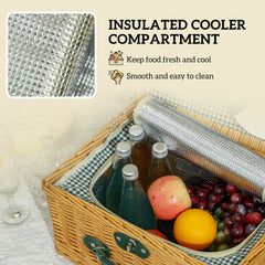 Outsunny Two-Person Picnic Set, with Wicker Basket