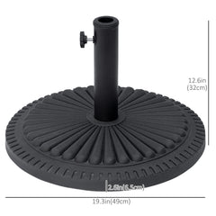 Outsunny 14kg Round Cement Parasol Base Umbrella Weight Stand Holder Fits â35mm,â38mm,â48mm Pole for Patio Outdoor Garden - Black