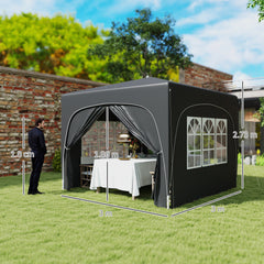 Outsunny 3 x 3m Pop-Up Gazebo Shelter, with Accessories - Black