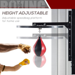 HOMCOM Speedball Platform Punch Bag Frame, Wall Mounted Swivel Bracket MMA Exercise Training Workout w/Ball