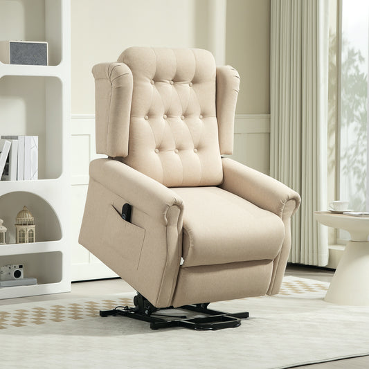 HOMCOM 45√Ç¬∞ Lifting Riser and Recliner Armchair - Beige