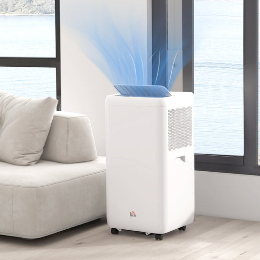 HOMCOM 12000 BTU Mobile Air Conditioner for Room up to 28m√Ç¬≤, with Dehumidifier, Auto & Sleep Mode, 24H Timer, Wheels