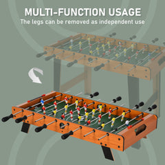 طاولة كرة قدم HOMCOM شديدة التحمل 84.5 سم لصالات الألعاب والحانة وغرفة الألعاب، 8 قضبان، 2 كرة قدم