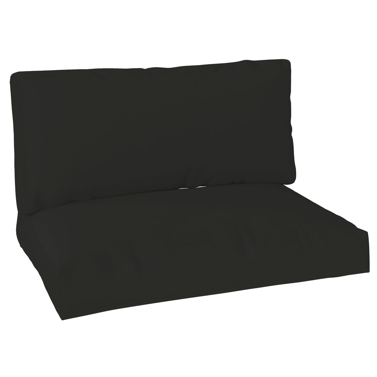 Outsunny 2 Seater Pallet Furniture Cushions Pallet Cushions, UPF20+ 220gsm Fabric, 20 cm Thick Outdoor Seat Pads, Black