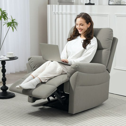 HOMCOM 140√Ç¬∞ Manual Reclining Armchair, with Footrest - Grey