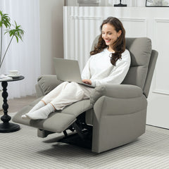 HOMCOM 140√Ç¬∞ Manual Reclining Armchair, with Footrest - Grey