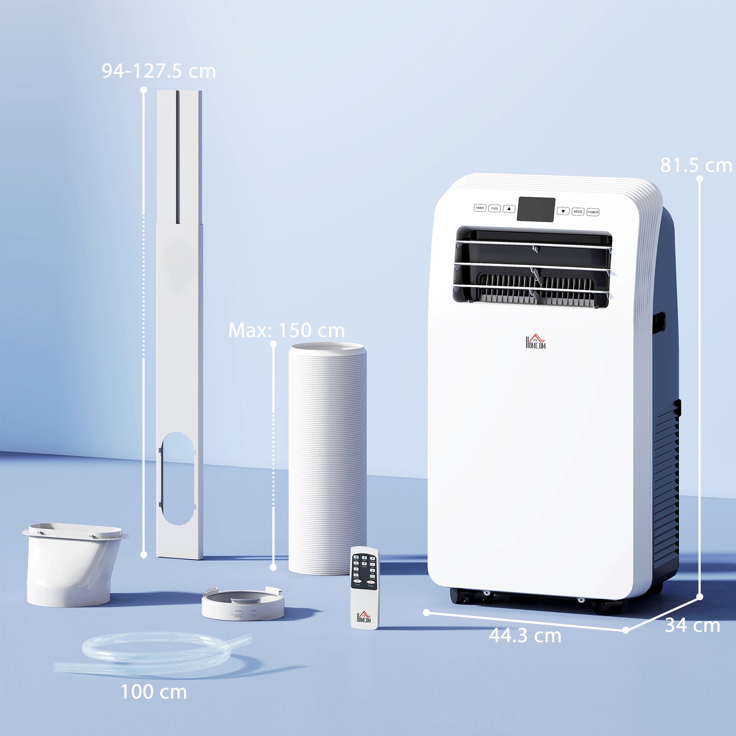 HOMCOM 12,000 BTU Three Mode Portable Air Conditioner - White