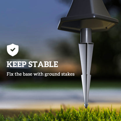 Outsunny Outdoor Garden Solar Post Lamp Sensor Dimmable LED Lantern Bollard Pathway 1.6M Tall √¢‚Ç¨‚Äú Black