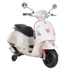 HOMCOM Kids Ride On Vespa Motorcycle W/LED Lights - White