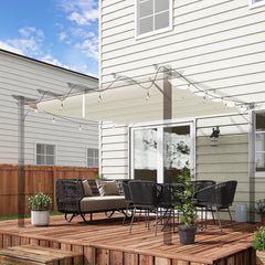 Outsunny Retractable Pergola Shade Cover, Replacement Canopy Fabric for 3 x 3 (m) Pergola, Gazebo Retractable Roof, Cream White