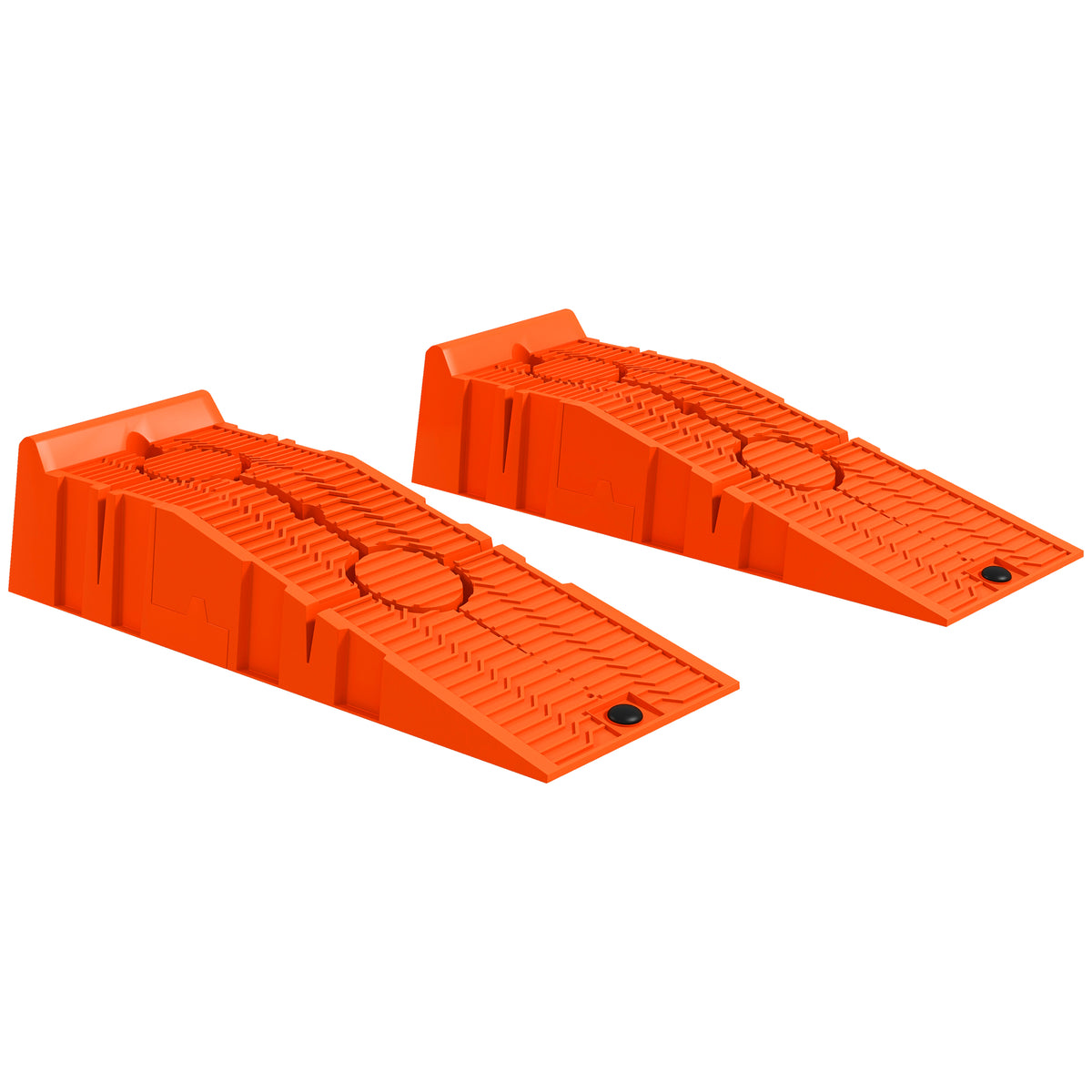 DURHAND 2 Pieces Car Ramps Heavy Duty 5 Ton Motorhome Levelling Ramps, Plastic Garage Workshop Car Lift, Portable Automotive Vehicle Campervan Car Ramp, Orange