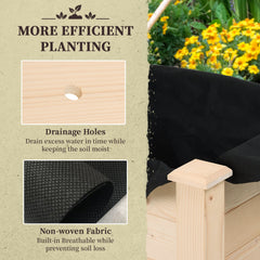 Outsunny Garden Wooden Planters√Ø¬º≈í Rectangular Raised Bed,Flower Box, Fir Wood Indoor/Outdoor, Oak Tone, 86L x 46W x 76Hcm