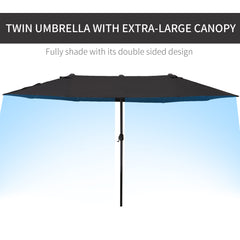 Outsunny 4.6m Canopy Parasol - Black