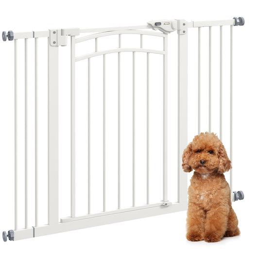 PawHut Pressure Fit Stair Gate, Dog Gate w/ Auto Closing Door for Small, Medium Dog, Easy Installation, for Width 74 to 100cm