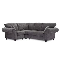 Windsor High Back Fabric Corner Sofa Suite - Dark Grey or Stone