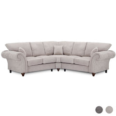 Windsor High Back Large Fabric Corner Sofa Suite - Dark Grey or Stone