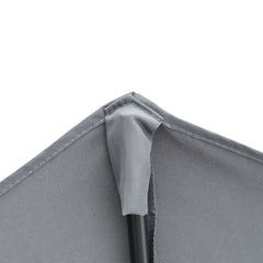 Outsunny 2m Half Parasol Market Umbrella Garden Balcony Parasol with Crank Handle, Base, Double-Sided Canopy, Dark Grey