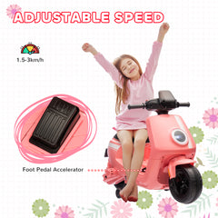 AIYAPLAY 6V Ride on Motorbike, Kids Electric Motorbike w/ Headlights, Music, Training Wheels, for Ages 18-36 Months, Pink