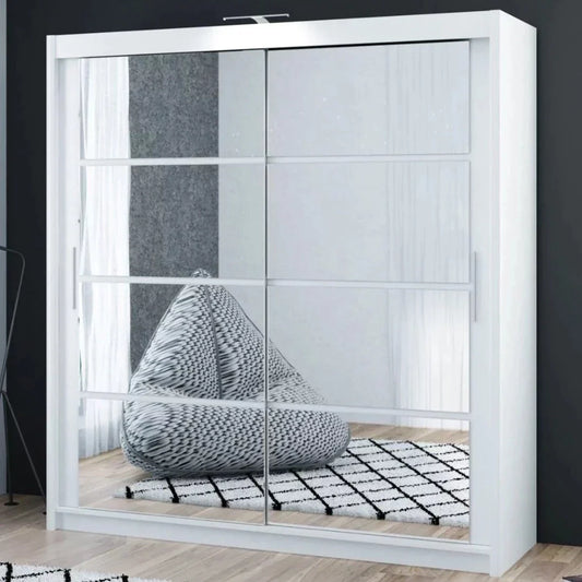 Dexter Sliding Door 160cm Wardrobe - Black, White, Grey