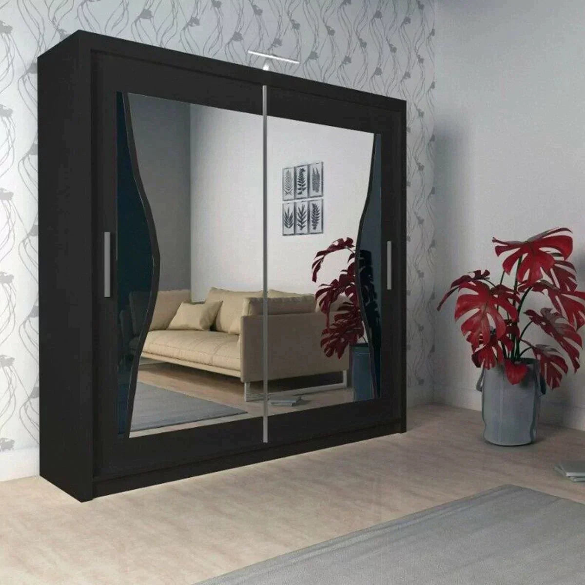 Heffner Walnut Sliding Door Wardrobe - 3 Sizes