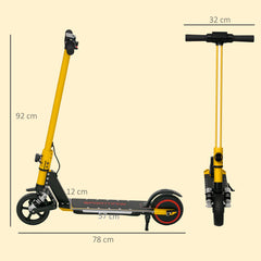 SPORTNOW Folding Electric Scooter for Kids Age 6-14 with Dual Brakes, Front Suspension, LED Colourful Lights and Display, 6.8kg Lightweight Aluminium E Scooter, Up to 14 KM/H & 6 KM, Gold Tone